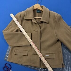 Geiger Wool Sweater Jacket Size 40 US 9 Brown Button-Up Designer